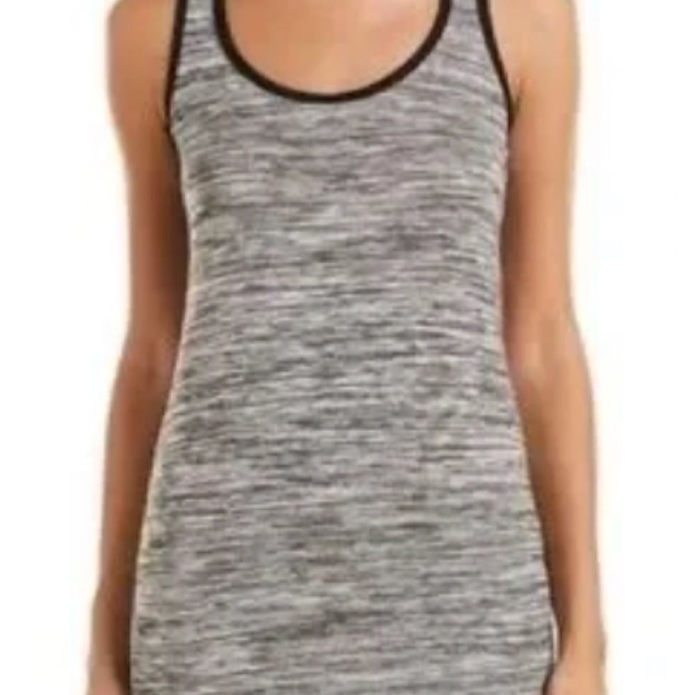 Cabi 3085 Horizontal Heathered Gray Racerback Tank Top Womens Medium